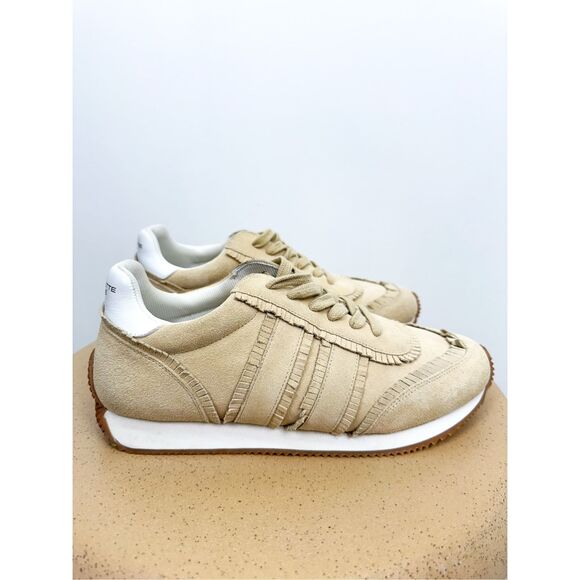 Charlotte Stone Women’s Suede Leather Low Ankle Dean in Tan Sand - Picture 2 of 11